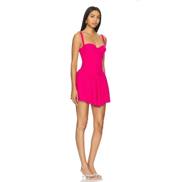 Peixoto Flynn Dress in Raspberry Crush Size XS Underwire, Ribbed, Hot Pink - Picture 2 of 11